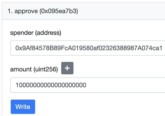 TestERC20 Etherscan Approve